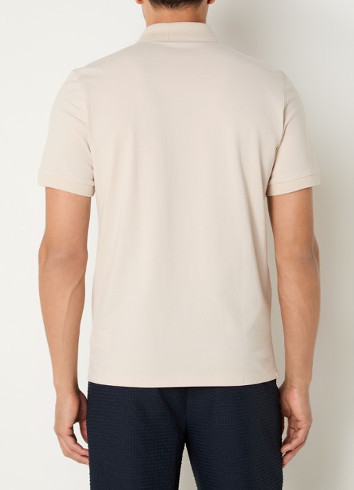 Boggi Milano Regular fit polo met logoprint - achterkant 3 creme