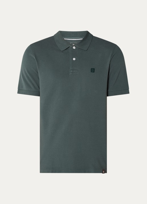 Boggi Milano Regular fit polo met logoprint - voorkant zeegroen