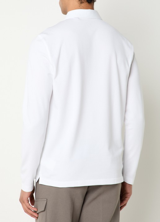 Boggi Milano Regular fit polo met stretch - achterkant 2 wit