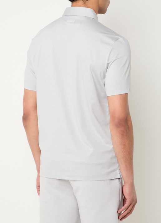 Boggi Milano Regular fit polo met stretch - achterkant 3 lichtgrijs