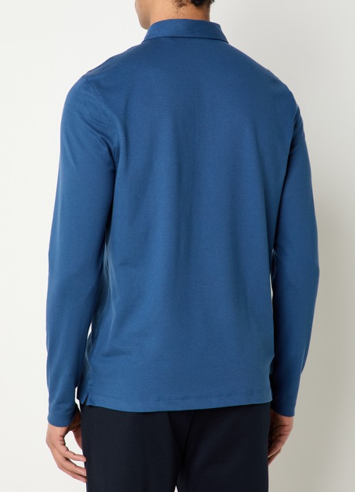 Boggi Milano Regular fit polo met stretch - achterkant 3 indigo