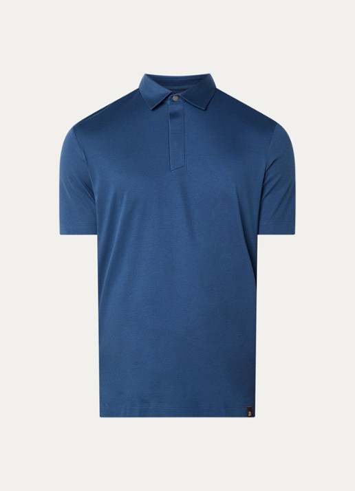 Boggi Milano Regular fit polo met stretch - voorkant petrol