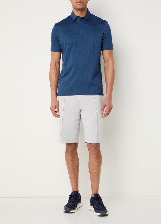 Boggi Milano Regular fit polo met stretch - voorkant 2 petrol