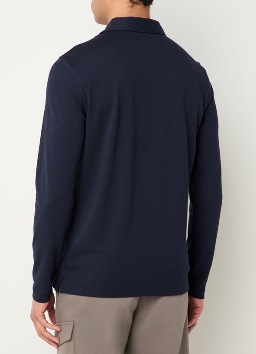 Boggi Milano Regular fit polo met stretch - achterkant 4 donkerblauw