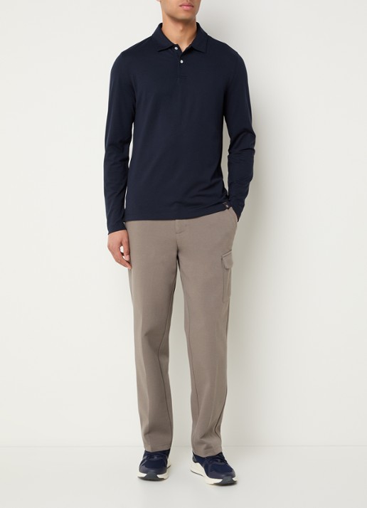 Boggi Milano Regular fit polo met stretch - voorkant 2 donkerblauw