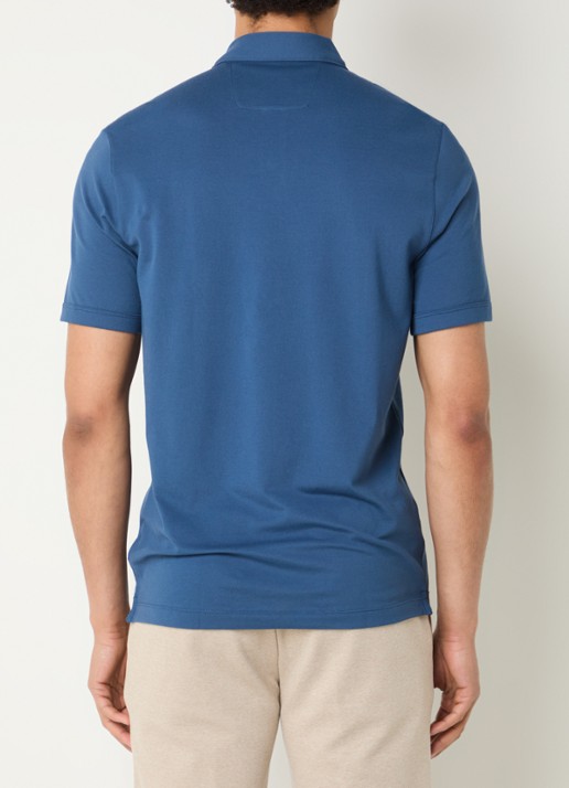 Boggi Milano Regular fit polo met stretch - achterkant 4 blauw