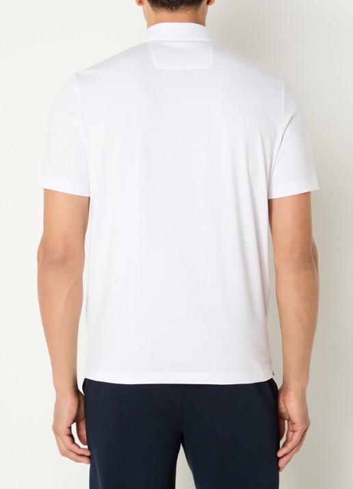 Boggi Milano Regular fit polo met stretch - achterkant wit