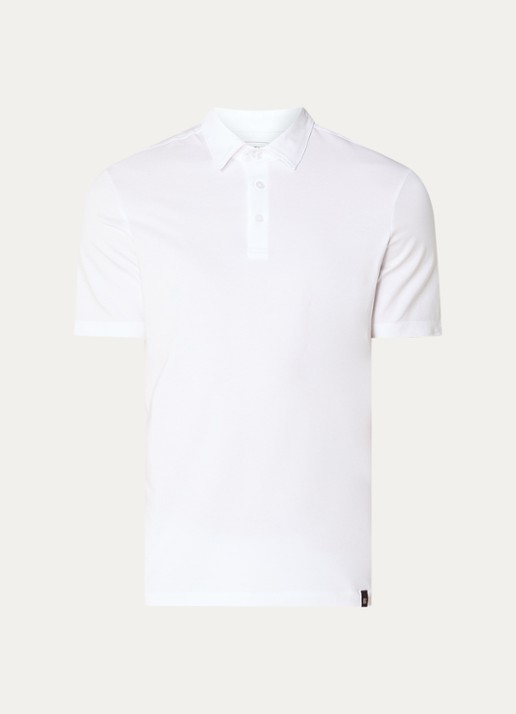 Boggi Milano Regular fit polo met stretch - voorkant 3 wit