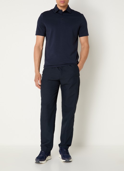 Boggi Milano Regular fit polo met stretch - voorkant 4 donkerblauw