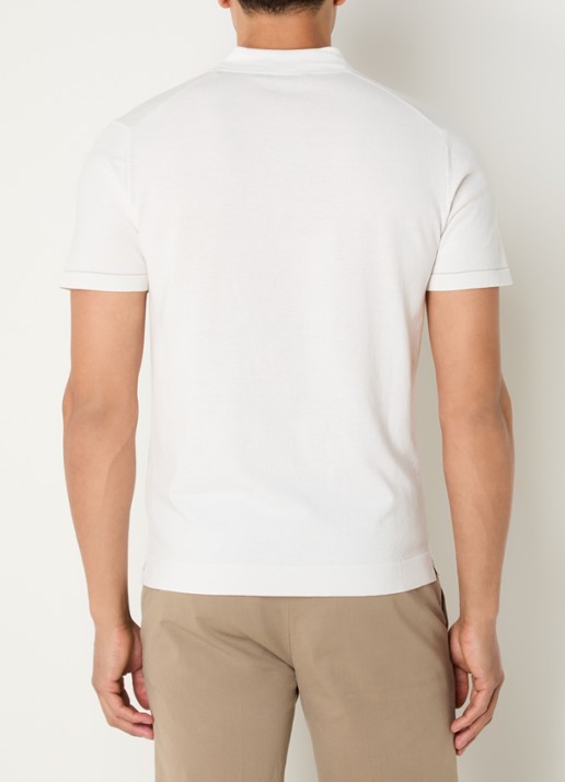 Boggi Milano Regular fit polo met stretch - achterkant 4 wit