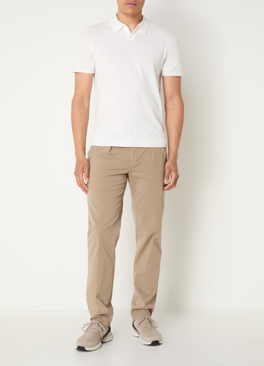 Boggi Milano Regular fit polo met stretch - voorkant 2 wit