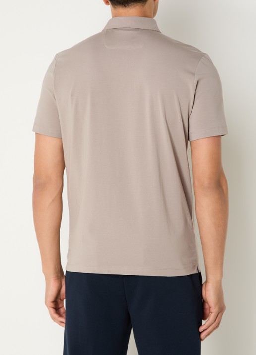 Boggi Milano Regular fit polo met stretch - achterkant donkerbeige
