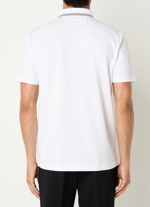 Boggi Milano Regular fit polo met stretch - achterkant 4 wit