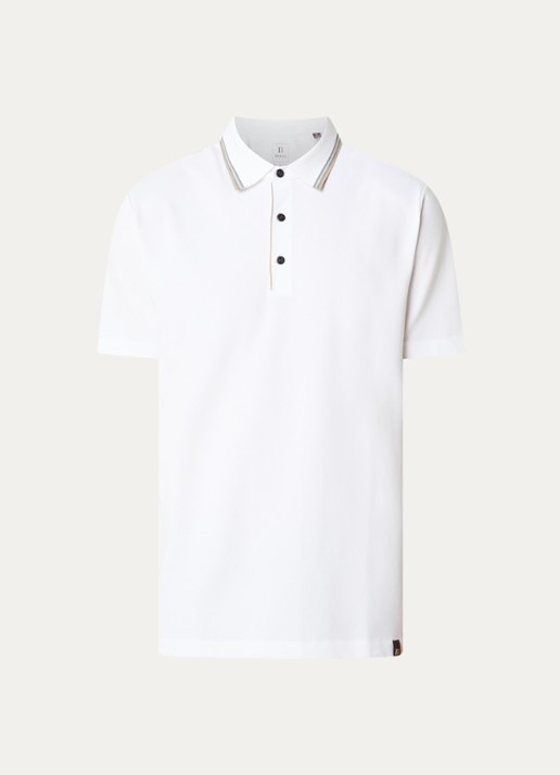 Boggi Milano Regular fit polo met stretch - voorkant wit