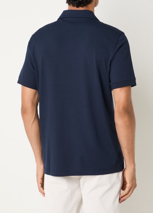 Boggi Milano Regular fit polo met stretch - achterkant 4 donkerblauw