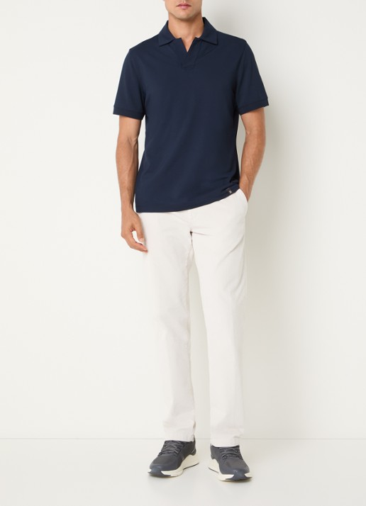 Boggi Milano Regular fit polo met stretch - voorkant 2 donkerblauw