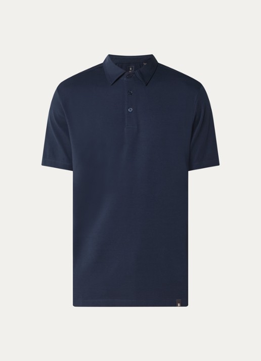 Boggi Milano Regular fit polo met stretch - voorkant donkerblauw