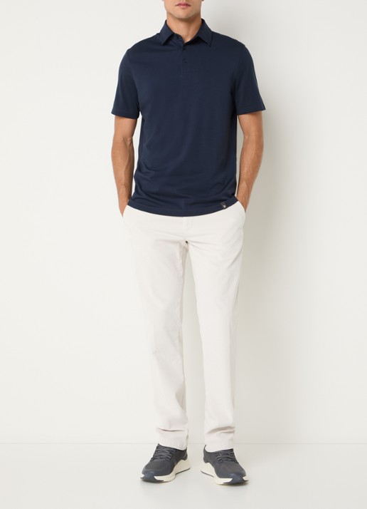 Boggi Milano Regular fit polo met stretch - voorkant 2 donkerblauw