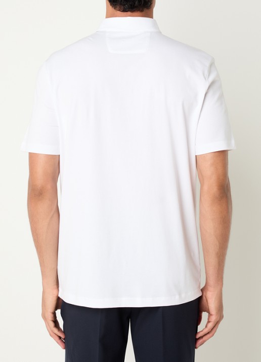 Boggi Milano Regular fit polo met stretch - achterkant 4 wit