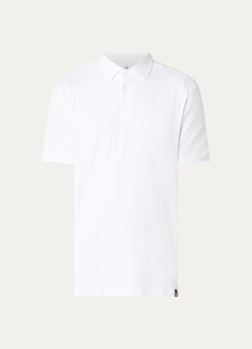 Boggi Milano Regular fit polo met stretch - voorkant 2 wit