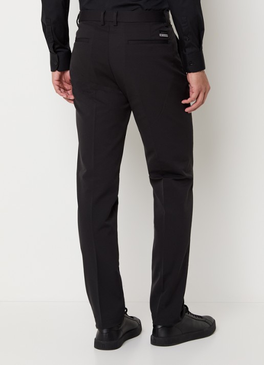 Boggi Milano Rory slim fit pantalon met steekzakken en stretch - achterkant 5 zwart