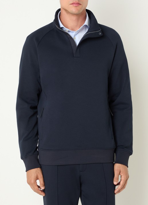Boggi Milano Schipperstrui met ritszakken - detail donkerblauw