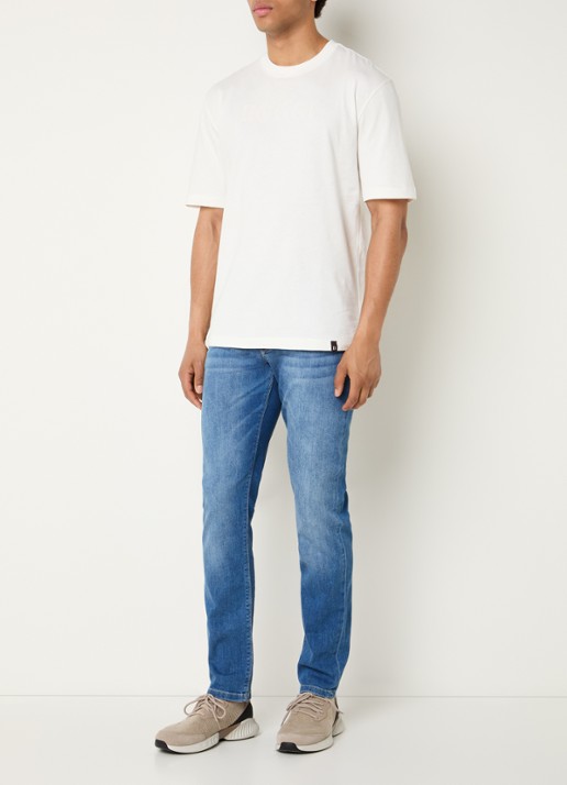 Boggi Milano Skinny jeans met medium wassing - voorkant 3 indigo