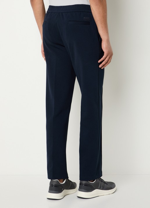 Boggi Milano Slim fit chino met steekzakken - achterkant donkerblauw