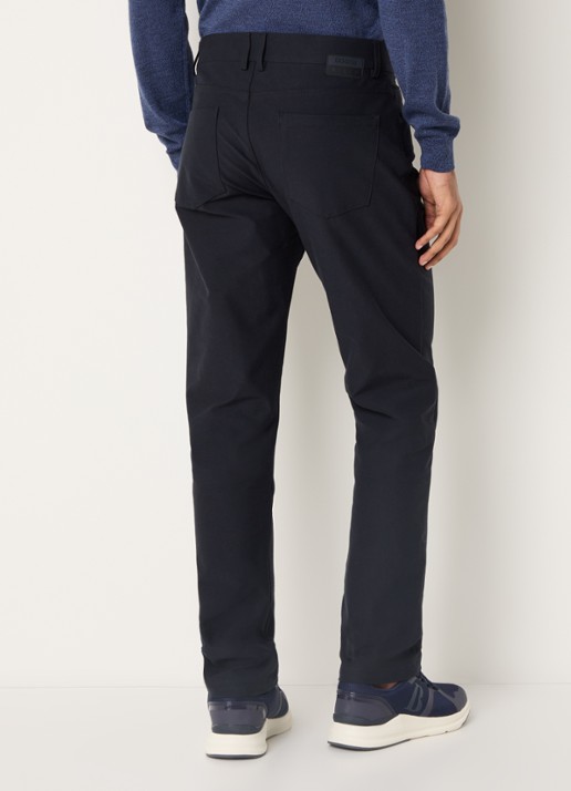 Boggi Milano Slim fit chino met steekzakken - achterkant donkerblauw