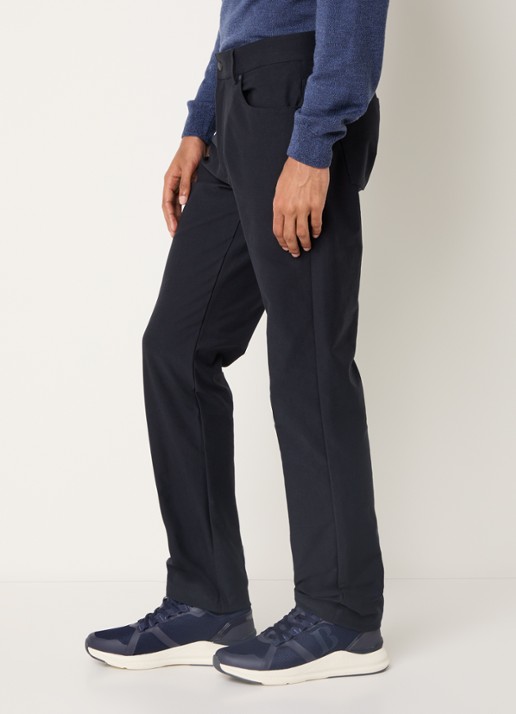 Boggi Milano Slim fit chino met steekzakken - detail 5 donkerblauw