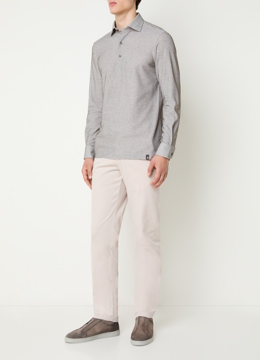 Boggi Milano Slim fit chino met steekzakken - voorkant 5 zand