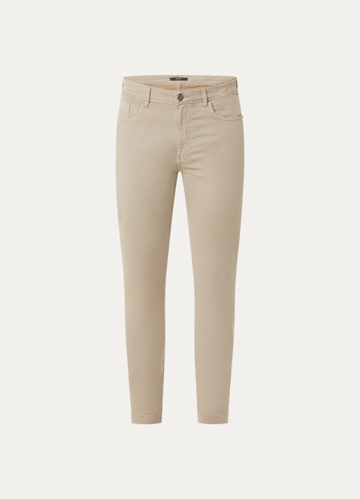 Boggi Milano Slim fit jeans met gekleurde wassing en steekzakken - voorkant 2 khaki