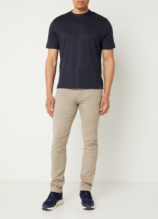 Boggi Milano Slim fit jeans met gekleurde wassing en steekzakken - voorkant 3 khaki