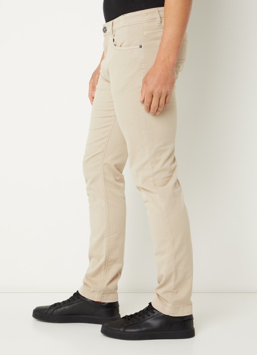 Boggi Milano Slim fit jeans met gekleurde wassing en steekzakken - detail 5 beige