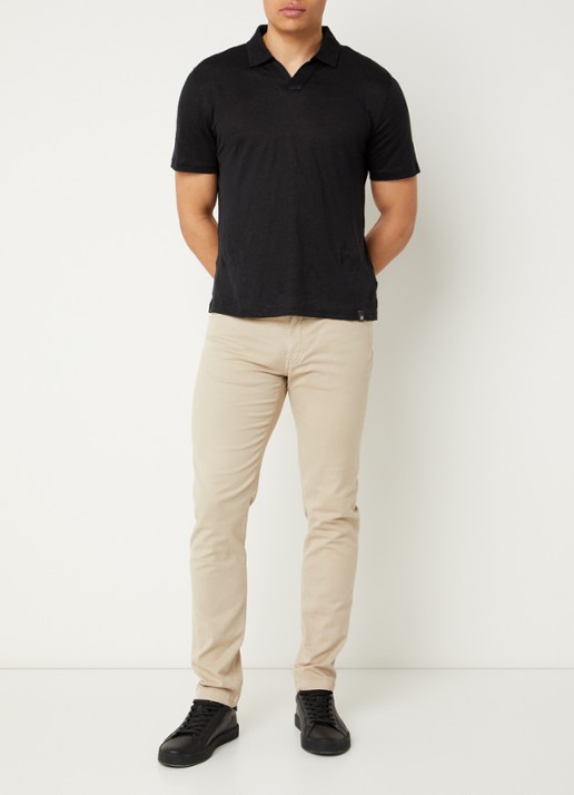Boggi Milano Slim fit jeans met gekleurde wassing en steekzakken - voorkant 3 beige