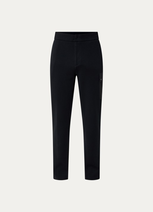 Boggi Milano Slim fit joggingboek met klepzak - voorkant 3 zwart