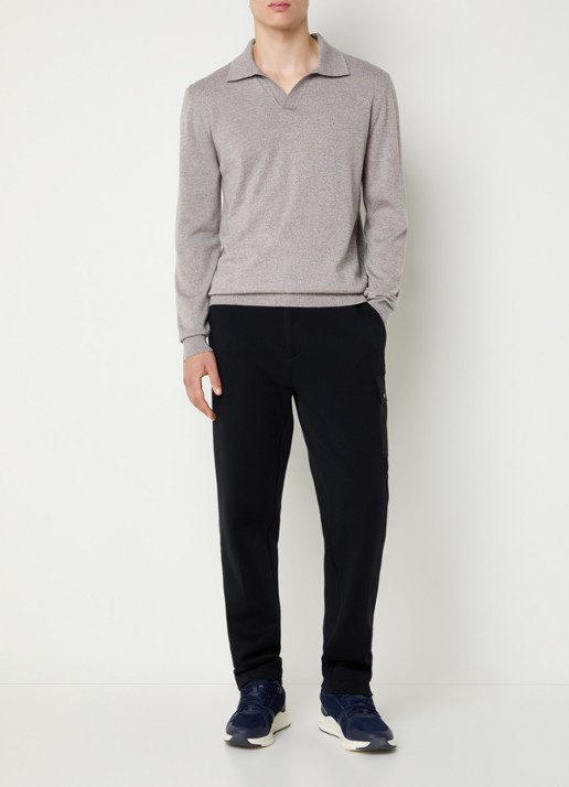 Boggi Milano Slim fit joggingboek met klepzak - voorkant 4 zwart