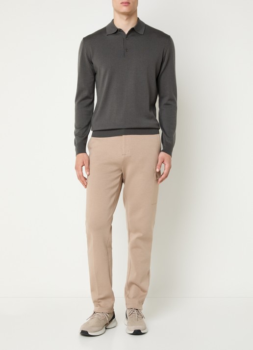 Boggi Milano Slim fit joggingbroek met klepzakken - voorkant 5 camel