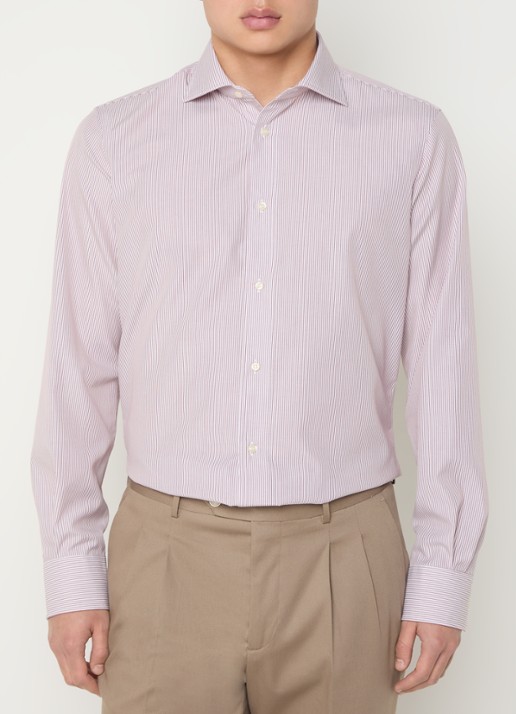 Boggi Milano Slim fit overhemd met cut away kraag