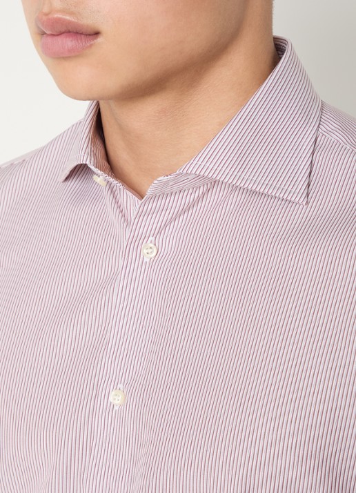 Boggi Milano Slim fit overhemd met cut away kraag - detail 5 bordeauxrood