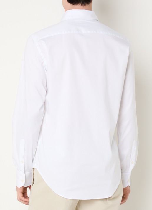 Boggi Milano Slim fit overhemd met cut away kraag - achterkant wit