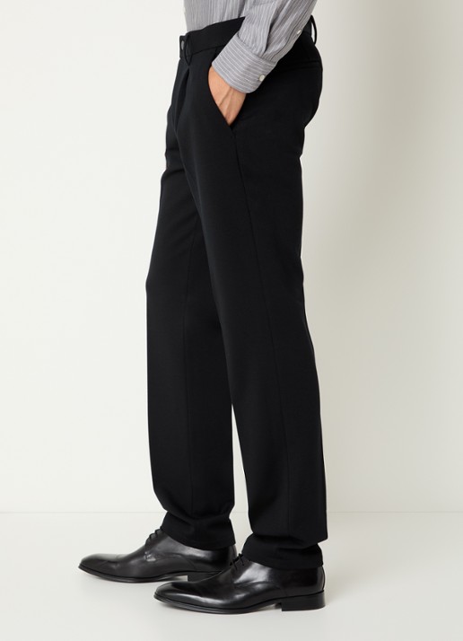 Boggi Milano Slim fit pantalon in wolblend met steekzakken - detail 2 zwart