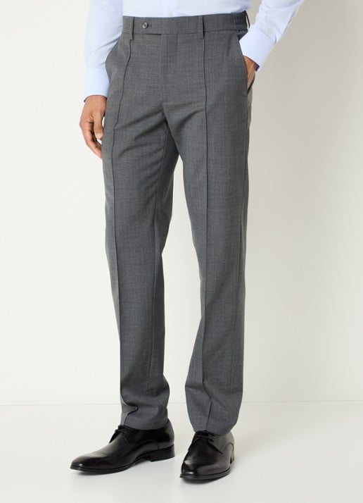 Boggi Milano Slim fit pantalon in wolblend met steekzakken