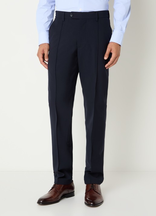 Boggi Milano Slim fit pantalon in wolblend met steekzakken