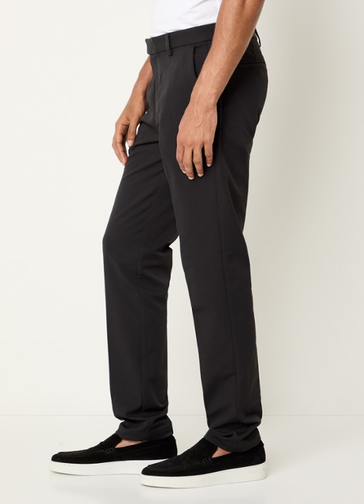 Boggi Milano Slim fit pantalon met persplooi en steekzakken - detail 2 zwart