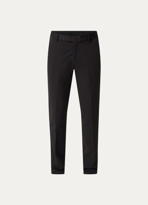 Boggi Milano Slim fit pantalon met persplooi en steekzakken - voorkant 4 zwart