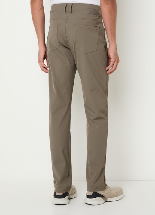 Boggi Milano Slim fit pantalon met steekzakken - achterkant 3 donkerbeige
