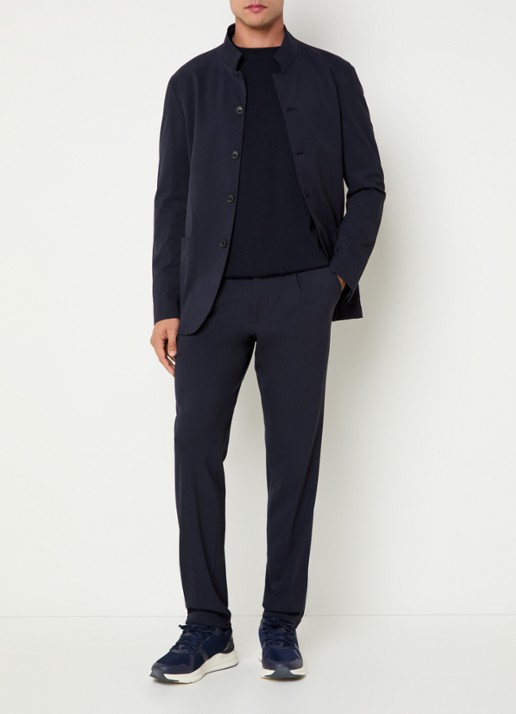 Boggi Milano Slim fit pantalon met steekzakken - voorkant 2 donkerblauw
