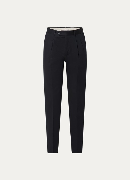 Boggi Milano Slim fit pantalon met steekzakken - voorkant 2 donkerblauw