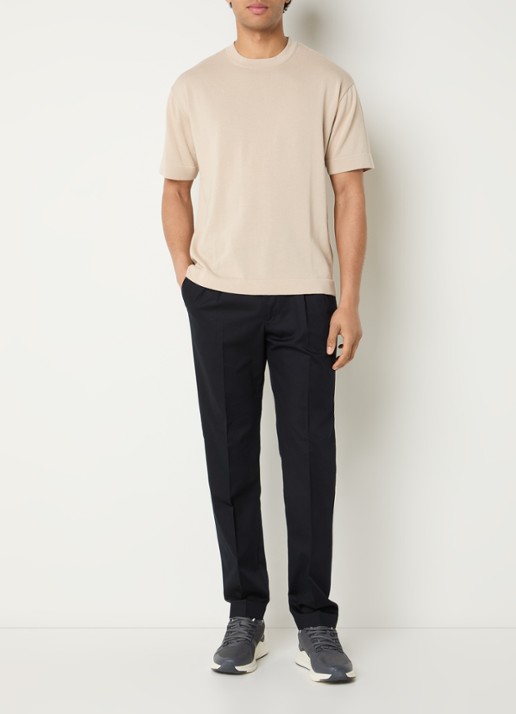 Boggi Milano Slim fit pantalon met steekzakken - voorkant 3 donkerblauw